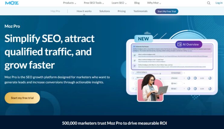 Moz alat, prikaz sajta